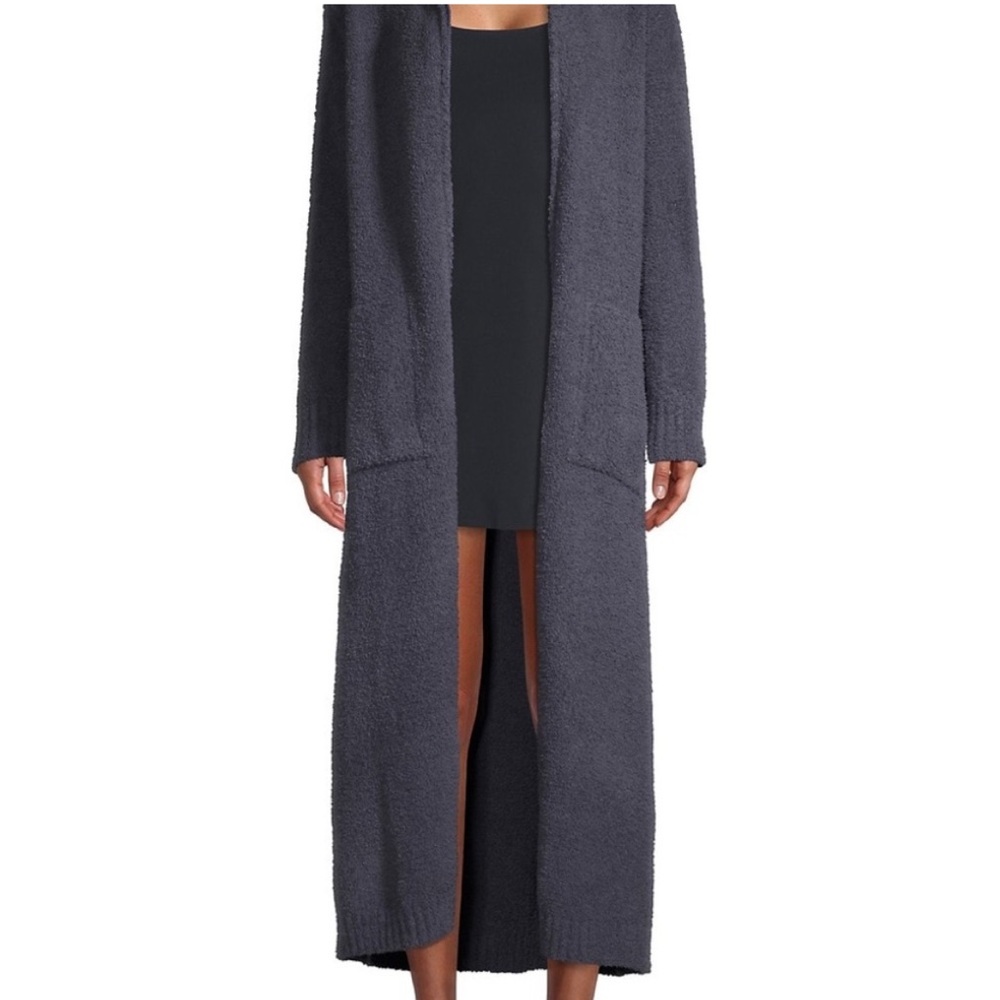 Barefoot Dreams Heather Charcoal Cozy Chic Full Length Zip Front Robe Size L/XL - Picture 6 of 7
